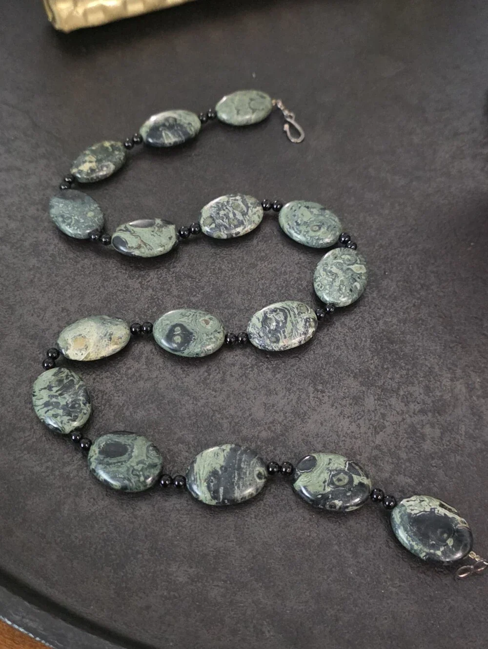 Natural Kambaba Jasper Statement Necklace & Bracelet Matching Set